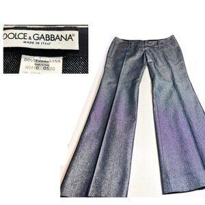Dolce & Gabbana metallic blue pants Sz S